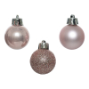Kerstballen | Ø 3 cm | Glanzend, mat en glitter | Poederroze | 14 stuks | Decoris LLU00335 - 2