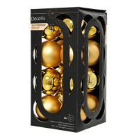 Kerstballen | Ø 4 cm | Glanzend en mat | Goud | 16 stuks | Decoris LLU00344
