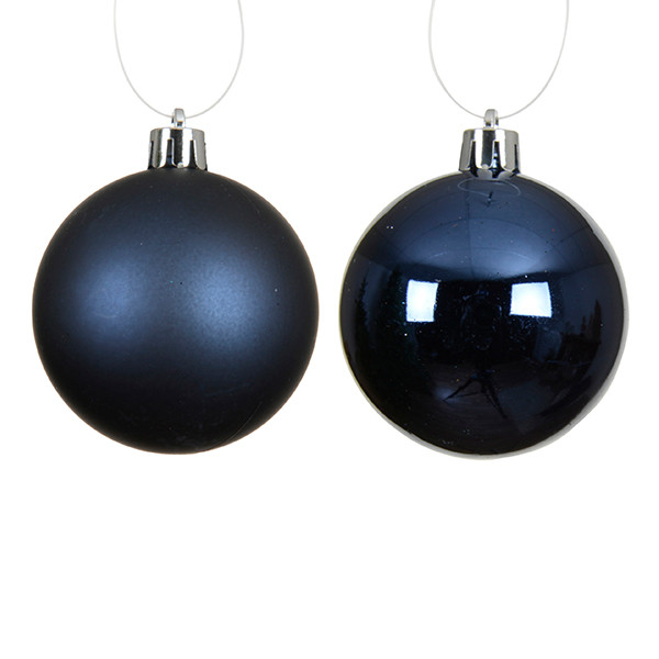 Kerstballen | Ø 4 cm | Glanzend en mat | Nachtblauw | 16 stuks | Decoris LLU00348 - 2