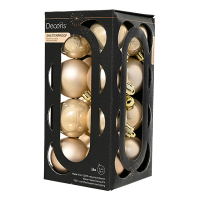 Kerstballen | Ø 4 cm | Glanzend en mat | Parel | 16 stuks | Decoris LLU00346