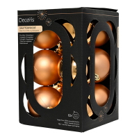 Kerstballen | Ø 6 cm | Glanzend en mat | Brandy | 12 stuks | Decoris LLU00387