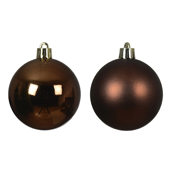 Kerstballen | Ø 6 cm | Glanzend en mat | Espresso | 30 stuks | Decoris LLU00342 - 2
