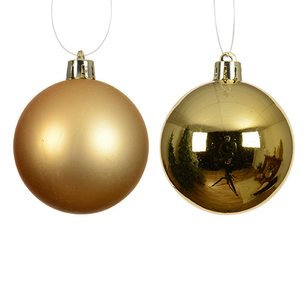 Kerstballen | Ø 6 cm | Glanzend en mat | Goud | 12 stuks | Decoris LLU00350 - 2