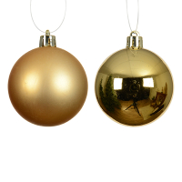 Kerstballen | Ø 6 cm | Glanzend en mat | Goud | 12 stuks | Decoris LLU00350