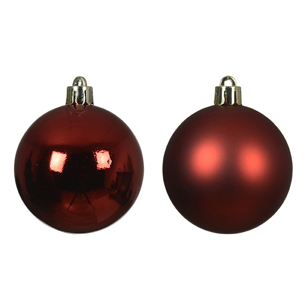 Kerstballen | Ø 6 cm | Glanzend en mat | Kerstrood | 30 stuks | Decoris LLU00337 - 2