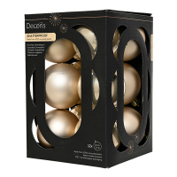Kerstballen | Ø 6 cm | Glanzend en mat | Parel | 12 stuks | Decoris LLU00352