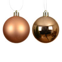 Kerstballen | Ø 8 cm | Glanzend en mat | Brandy | 6 stuks | Decoris LLU00389