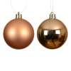 Kerstballen | Ø 8 cm | Glanzend en mat | Brandy | 6 stuks | Decoris LLU00389 - 2