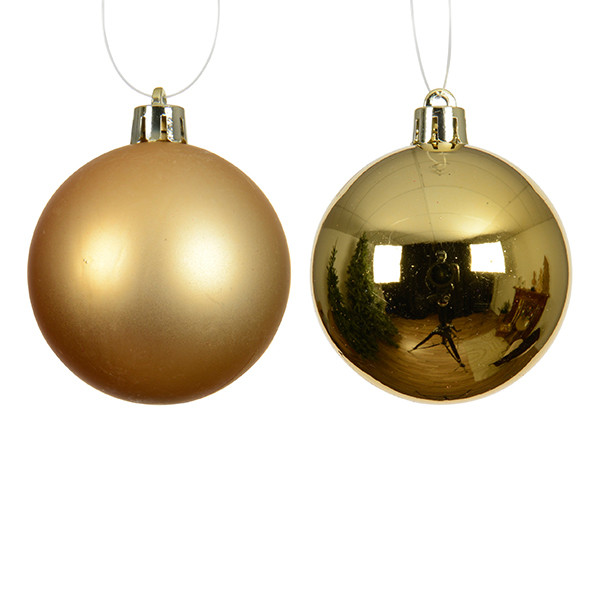 Kerstballen | Ø 8 cm | Glanzend en mat | Goud | 6 stuks | Decoris LLU00356 - 2