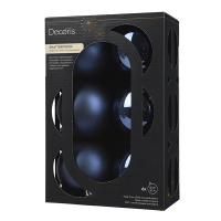Kerstballen | Ø 8 cm | Glanzend en mat | Nachtblauw | 6 stuks | Decoris LLU00360