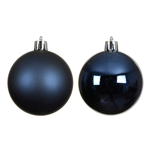 Kerstballen | Ø 8 cm | Glanzend en mat | Nachtblauw | 6 stuks | Decoris LLU00360 - 2