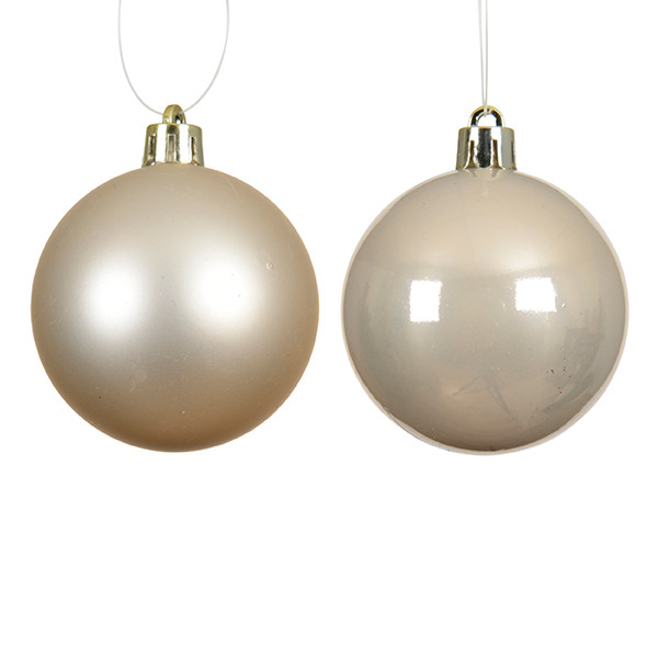 Kerstballen | Ø 8 cm | Glanzend en mat | Parel | 6 stuks | Decoris LLU00358 - 2