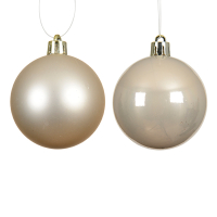 Kerstballen | Ø 8 cm | Glanzend en mat | Parel | 6 stuks | Decoris LLU00358