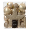 Kerstballenset met piek | Ø 8 cm | Glanzend, mat en glitter | Parel | 33 stuks | Decoris LLU00534 - 1