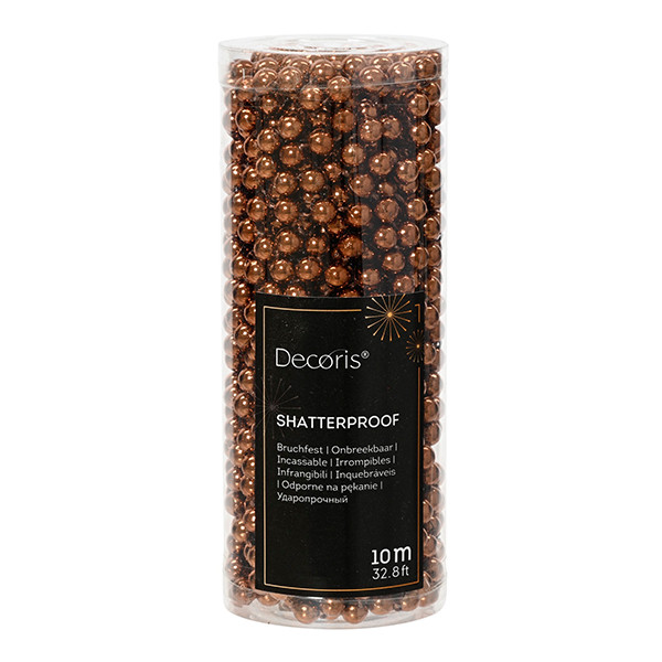 Kralenslinger kerstboom | 10 meter | Ø 0,8 cm | Espresso | Decoris LLU00329 - 1
