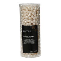 Kralenslinger kerstboom | 10 meter | Ø 0,8 cm | Parel wit | Decoris LLU00325