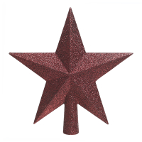 Piek kerstboom | Ster | Glitter | Ossenbloed | Decoris LLU00394