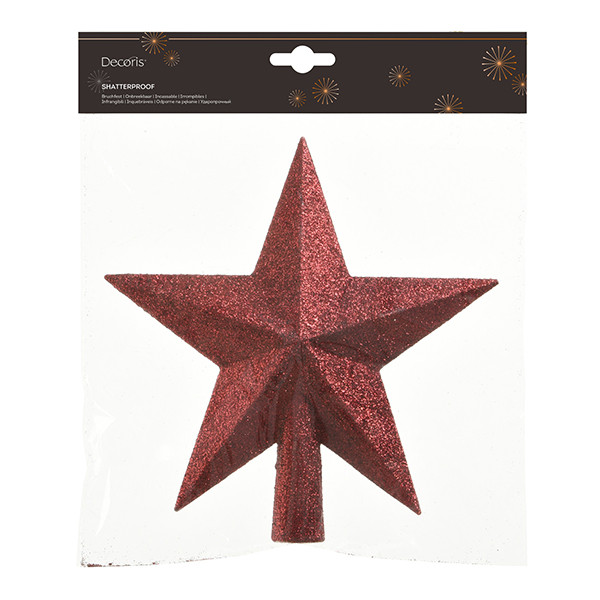 Piek kerstboom | Ster | Glitter | Ossenbloed | Decoris LLU00394 - 2