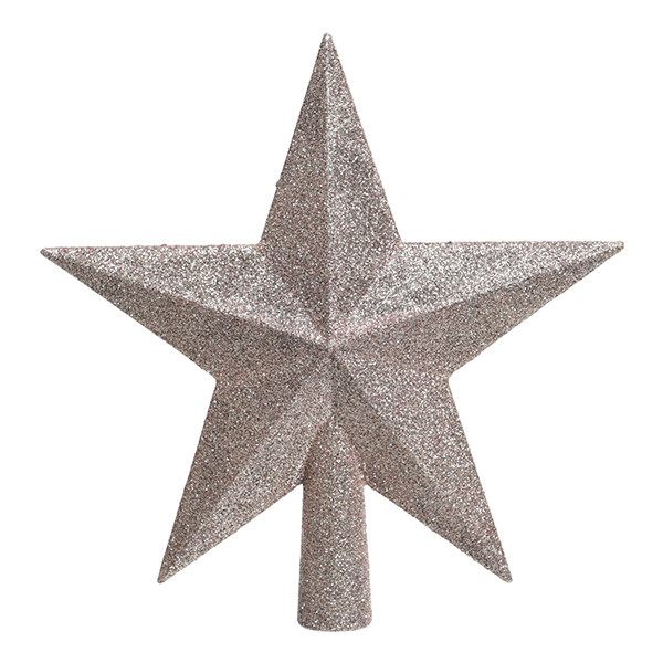 Piek kerstboom | Ster | Glitter | Poederroze | Decoris LLU00396 - 1