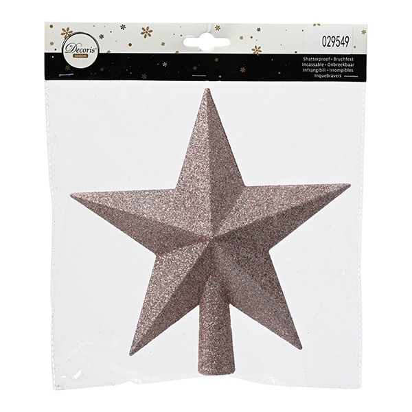 Piek kerstboom | Ster | Glitter | Poederroze | Decoris LLU00396 - 2