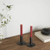 Led dinerkaars 15 cm | Bordeaux | 3D vlam | 2 stuks | Deluxe HomeArt LDH00071 - 2