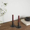 Led dinerkaars 15 cm | Bourgogne Rood | 3D vlam | 2 stuks | Deluxe HomeArt LDH00183 - 2