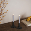 Led dinerkaars 15 cm | Dust blue | 3D vlam | 2 stuks | Deluxe HomeArt