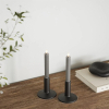 Led dinerkaars 15 cm | Grijs | 3D vlam | 2 stuks | Deluxe HomeArt LDH00043 - 2