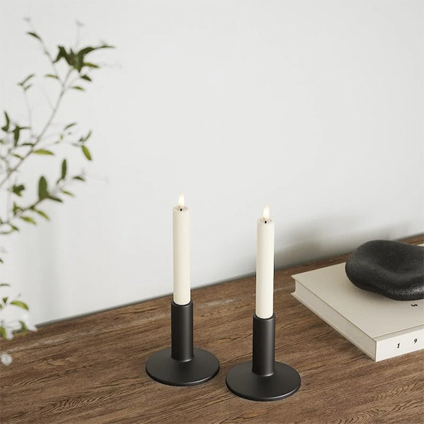 Led dinerkaars 15 cm | Ivoor | 3D vlam | 2 stuks | Deluxe HomeArt LDH00127 - 2