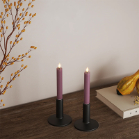 Led dinerkaars 15 cm | Licht paars | 3D vlam | 2 stuks | Deluxe HomeArt LDH00169