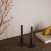 Led dinerkaars 15 cm | Mokka | 3D vlam | 2 stuks | Deluxe HomeArt