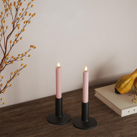 Led dinerkaars 15 cm | Roze | 3D vlam | 2 stuks | Deluxe HomeArt LDH00155