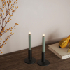 Led dinerkaars 15 cm | Salvie Green | 3D vlam | 2 stuks | Deluxe HomeArt