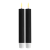 Led dinerkaars 15 cm | Zwart | 3D vlam | 2 stuks | Deluxe HomeArt