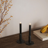 Led dinerkaars 15 cm | Zwart | 3D vlam | 2 stuks | Deluxe HomeArt LDH00029 - 1