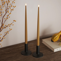 Led dinerkaars 2,2 x 38 cm | Curry | 3D vlam | 2 stuks | Deluxe HomeArt LDH00549