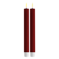Deluxe HomeArt Led dinerkaars 24 cm | Bordeaux | 3D vlam | 2 stuks | Deluxe HomeArt  LDH00072