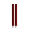 Led dinerkaars 24 cm | Bordeaux | 3D vlam | 2 stuks | Deluxe HomeArt