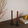 Led dinerkaars 24 cm | Bordeaux | 3D vlam | 2 stuks | Deluxe HomeArt LDH00072 - 1