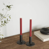 Led dinerkaars 24 cm | Bordeaux | 3D vlam | 2 stuks | Deluxe HomeArt LDH00072 - 2