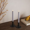 Led dinerkaars 24 cm | Dust blue | 3D vlam | 2 stuks | Deluxe HomeArt LDH00242 - 1