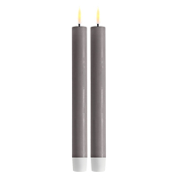 Deluxe HomeArt Led dinerkaars 24 cm | Grijs | 3D vlam | 2 stuks | Deluxe HomeArt  LDH00044