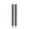 Deluxe HomeArt Led dinerkaars 24 cm | Grijs | 3D vlam | 2 stuks | Deluxe HomeArt  LDH00044