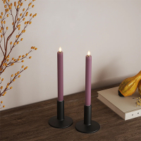 Led dinerkaars 24 cm | Licht paars | 3D vlam | 2 stuks | Deluxe HomeArt LDH00170
