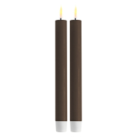 Deluxe HomeArt Led dinerkaars 24 cm | Mokka | 3D vlam | 2 stuks | Deluxe HomeArt  LDH00114