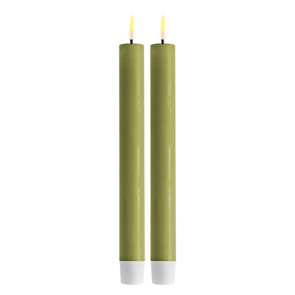 Deluxe HomeArt Led dinerkaars 24 cm | Olive Green | 3D vlam | 2 stuks | Deluxe HomeArt  LDH00100 - 1