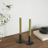 Led dinerkaars 24 cm | Olive Green | 3D vlam | 2 stuks | Deluxe HomeArt LDH00100 - 2