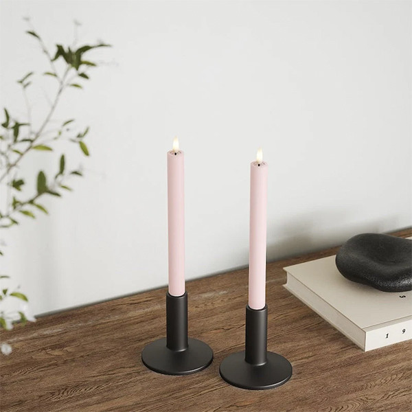Led dinerkaars 24 cm | Roze | 3D vlam | 2 stuks | Deluxe HomeArt LDH00156 - 2