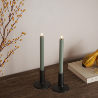 Led dinerkaars 24 cm | Salvie Green | 3D vlam | 2 stuks | Deluxe HomeArt LDH00257