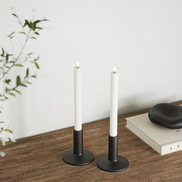 Led dinerkaars 24 cm | Wit | 3D vlam | 2 stuks | Deluxe HomeArt LDH00016 - 2